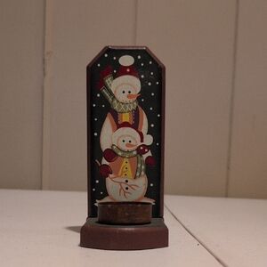 Festive Snowman Candle Holder
